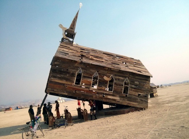 The Church Trap at the Burning Man Festival, Black Rock, Nevada, USA, August 2013. (source: The Atlantic)